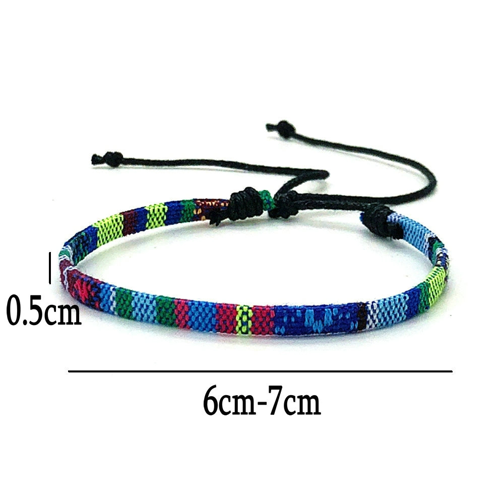 Nueva pulsera de amistad de tela tejida Bohemia Vintage europea para mujer, pulsera trenzada étnica de Nepal, de joyería para hombres y mujeres: Estampado en caliente