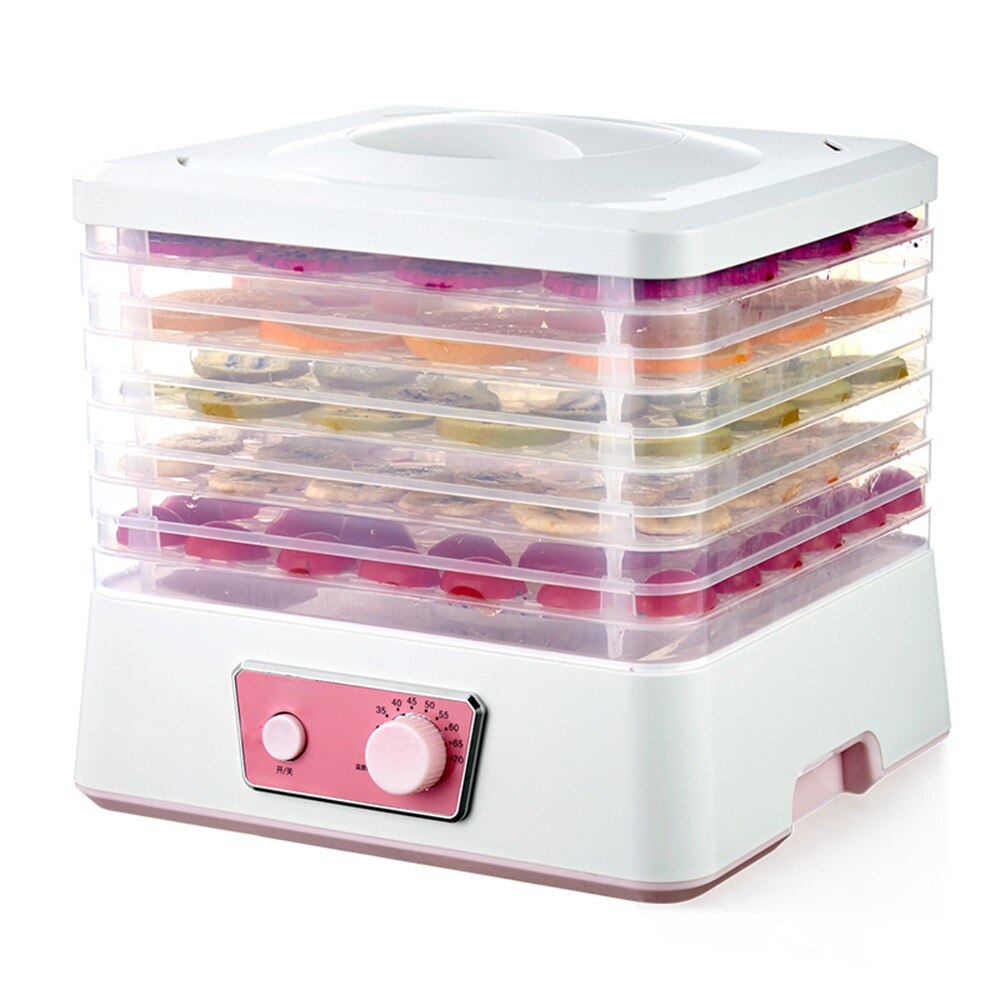 CUKYI – Mini machine de séchage de fruits 250W, appareil de déshydratation domestique pour fruits, légumes, viande et fleurs d&#39;animaux domestiques, cinq couches: Rose