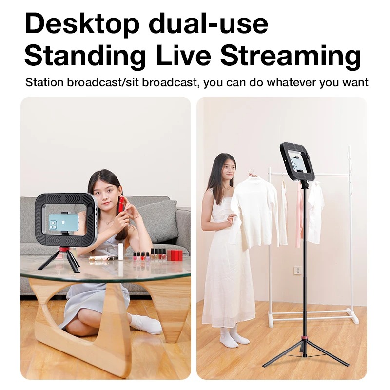 20W Ring Light Cell Phone Handheld Stabilizer 2500K-8500K Build in 8000mAh Rechargable Battery Selfie Video Light for Smartphone