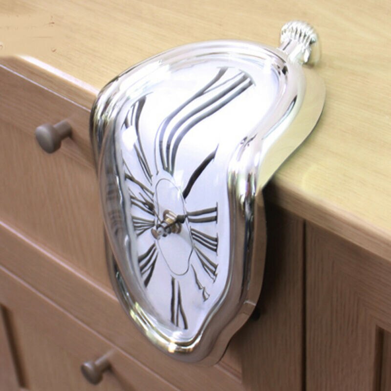 Novel Surreal Home Art Melting Clock Roman Numerals Silent Hanging Wall