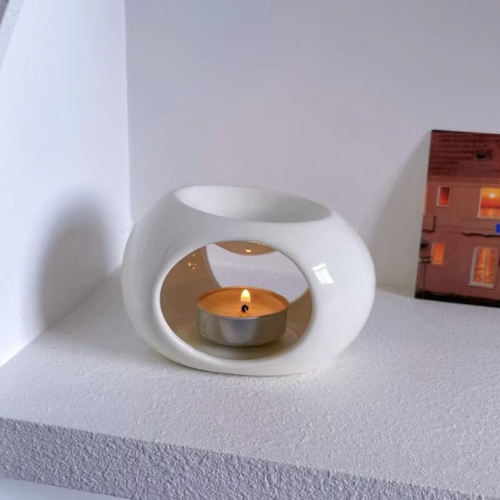 Portacandele in ceramica Bruciatore di olio essenziale Diffusore di canna Forno per uso domestico Spa Salon Bruciatore di incenso per aromaterapia liquida