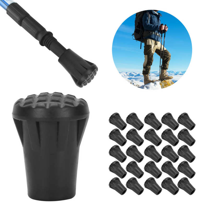 25 Pcs/Pack Heavy Duty Rubber Walking Stick Tips Ferrule Protectors Cane End Tips For Outdoor Climbing Hiking Accessories