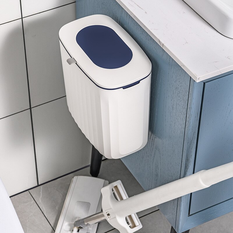 Joboys – poubelle de toilette Ultra-étroite, seau de rangement mural avec couvercle, panier de papier toilette, Type coulissant