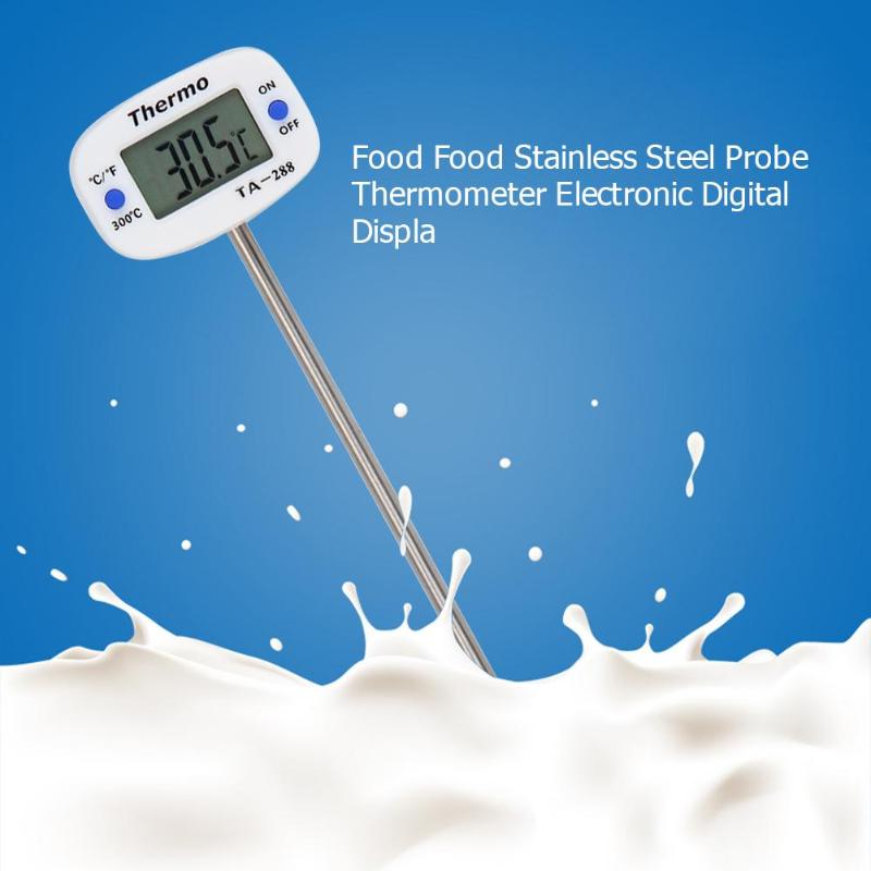 Food Probe Thermometer Stainless Steel Electronic Digital BBQ Meat Thermometer Rotatable Temperature Test Tool