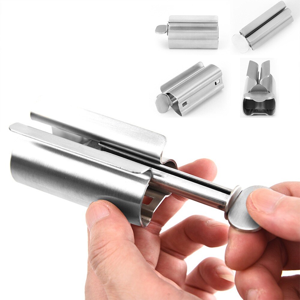 Bathroom Accessories Set Rolling Toothpaste Squeezer Tube Toothpaste Dispenser Toothbrush Holder Stainless Steel Dispenser
