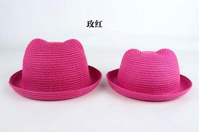 Stro Hoeden Kids Karakter Oor Decoratie Zomer Cap Baby Zonnehoed Voor Meisje Jongens Emmer Cap Voor Kinderen Hoed Strand panama Caps: 17