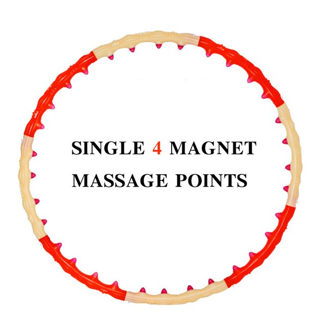 8 Parts Sports Hoops With Magnets Detachable Fitness Massage Exercise Circle Workout Single Row Magnetic Fitness Ring Plasticity: Beige