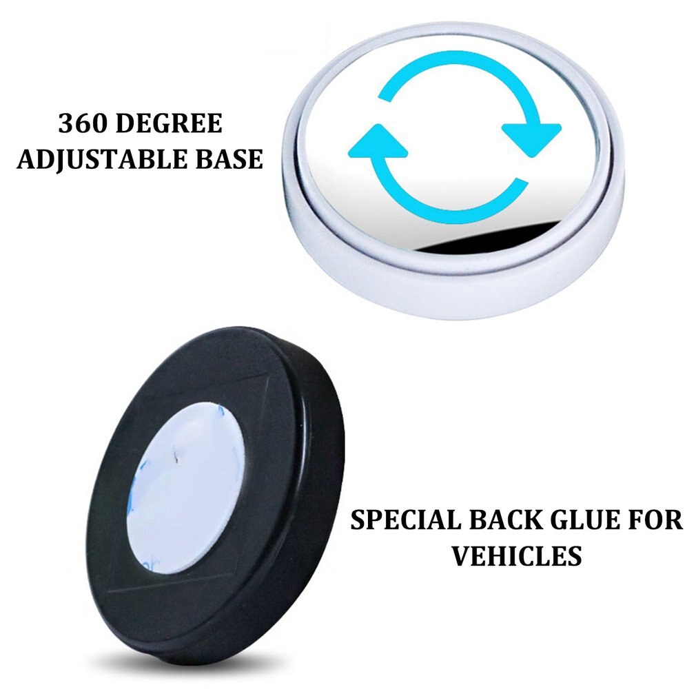 Auto Kleine Ronde Spiegel 360 Graden Verstelbare Achteruitkijkspiegel Blind Spot Super Clear Extra Omkeren Groothoek Reflecterende