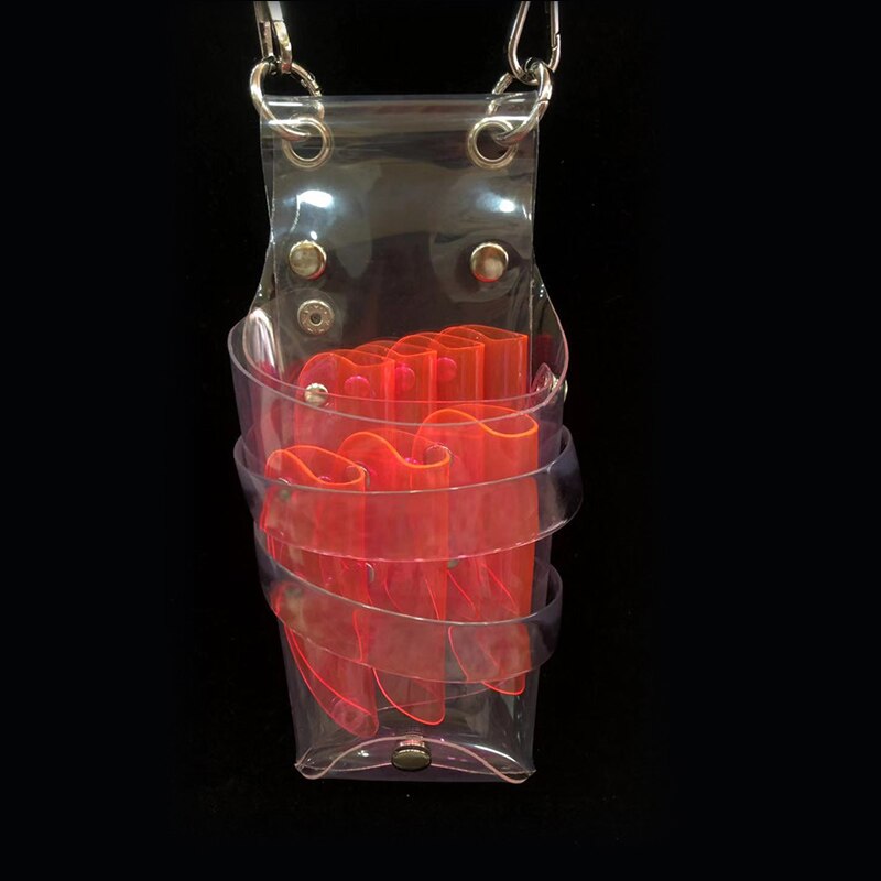 Bolsa transparente para tijeras de peluquero, Bolso de Plástico para almacenamiento de peine, Clip, cepillo, herramientas de peluquería, bandolera,: Pink