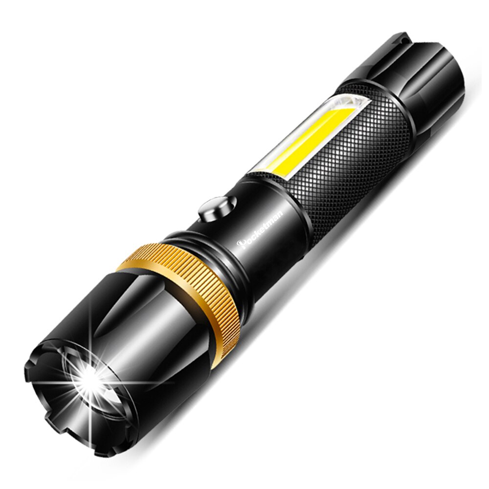 6000Lm Led zaklamp Ultra Bright torch T6/L2 COB Camping licht 5 switch Modes linterna Zoomable Fiets Licht gebruik 18650