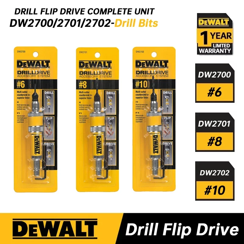 DEWALT DW2700 DW2701 DW2702 wiertło z odwróconą jednostką #6 #8 #10 2 w 1 wiertło do drewna 6mm 8mm 10mm akcesoria