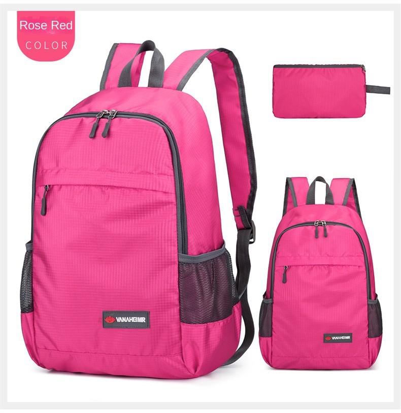 Mochila de deportes al aire libre para mujer, morral de viaje impermeable de gran capacidad para niñas, mochilas escolares casuales simples, verano 2022: rose red