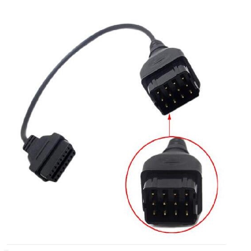 12Pin to OBD2 16Pin Diagnostics Cable OBDII 12Pin to 16Pin Male Connector 12pin to OBD1 OBD2 Scanner For GAZ