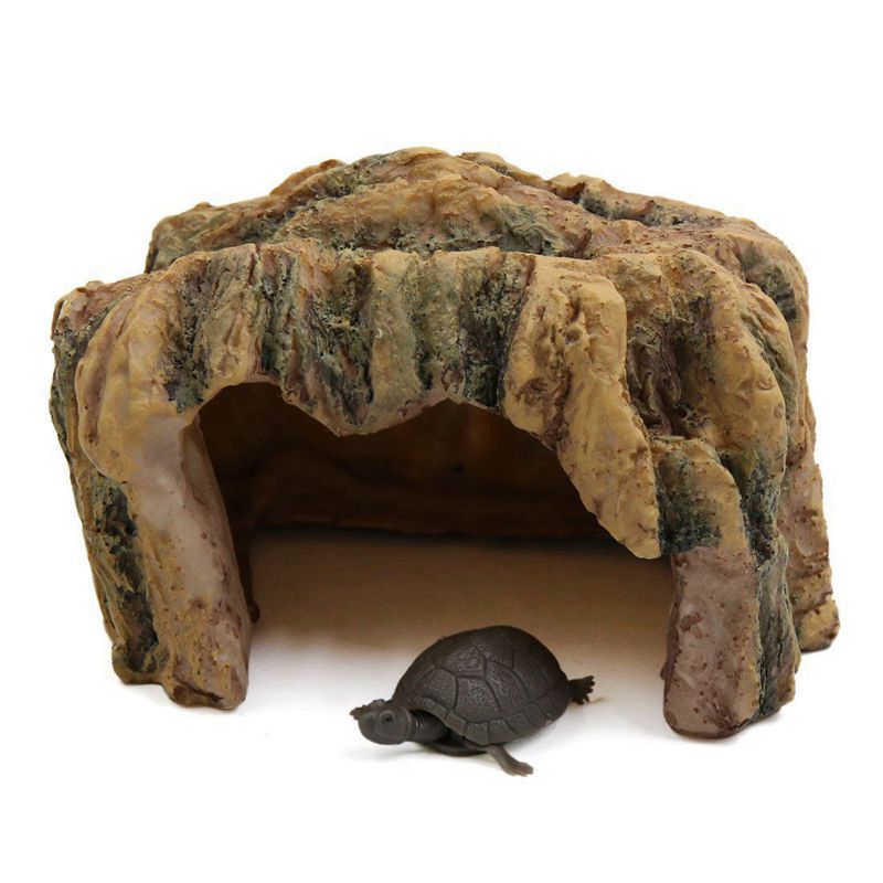 Schildkröten Reptilien Harz Versteckt Hause Höhle Ornament Lebensraum für Aquarium