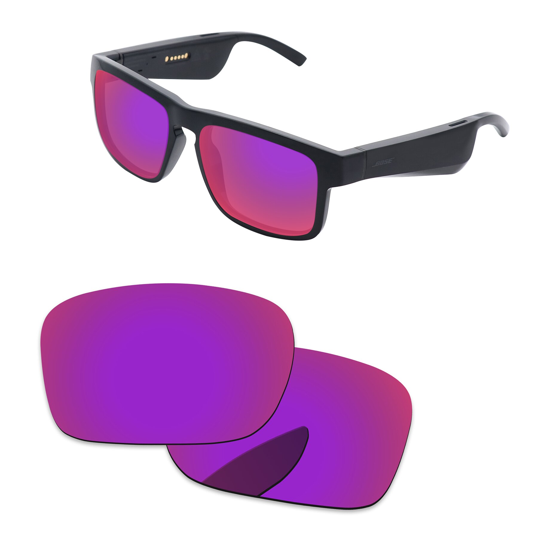 Alphax Ersatz Linsen für Bose Tenor Sonnenbrille Polarisierte-Mehrere Optionen: Purple Red