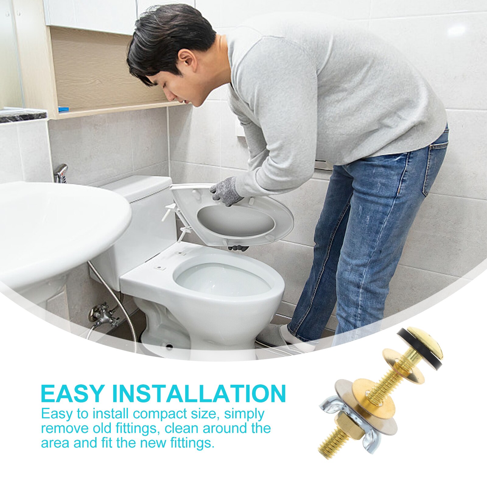 2Pcs Toiletbril Schroeven Metalen Bout Bevestigingen Schroeven Wc Vervangende Onderdelen