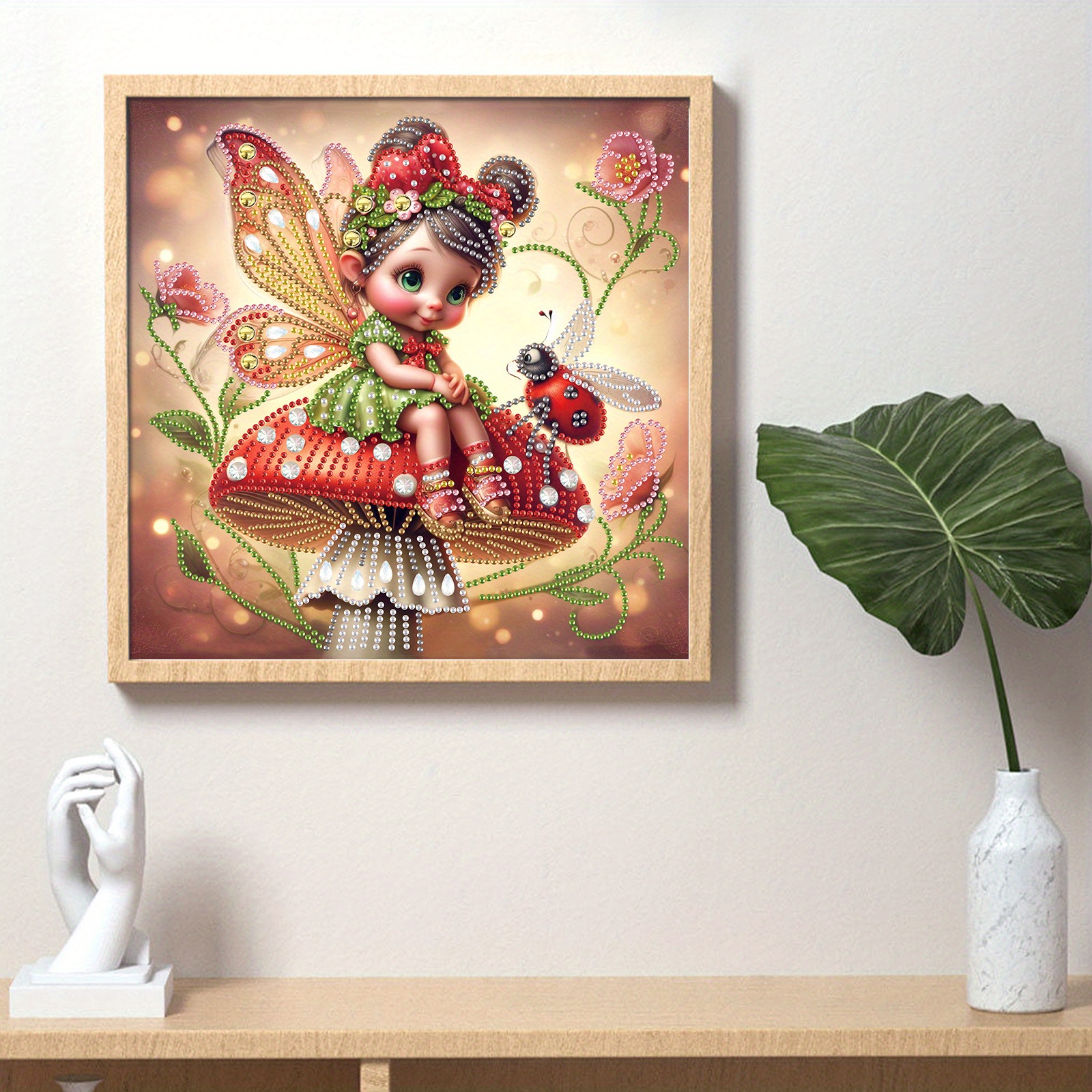 Kits de arte de diamante de forma especial 5D de Hada de las flores DIY para principiantes, kits de pintura de arte de diamante para de decoración de pared del hogar