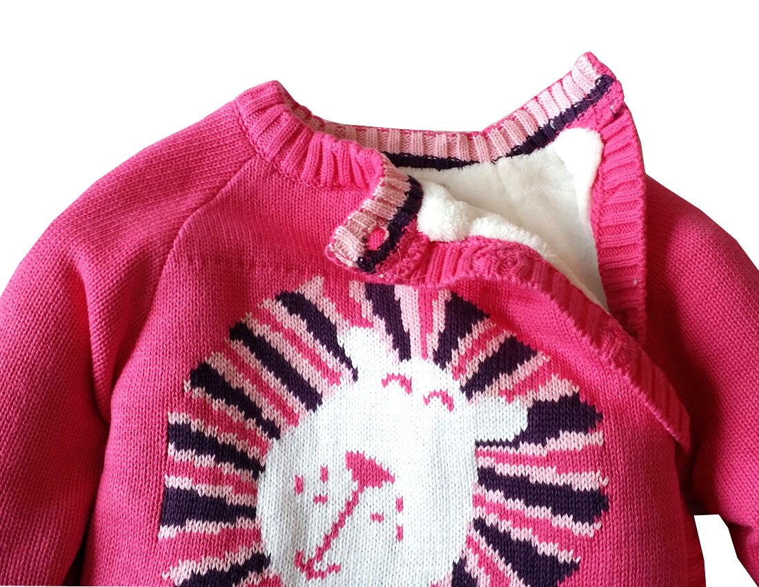 0-18M Gestrickte One-stück Baumwolle Baby Winter Strampler Langarm Dicken Pullover Für Baby Junge Mädchen ABS-1547