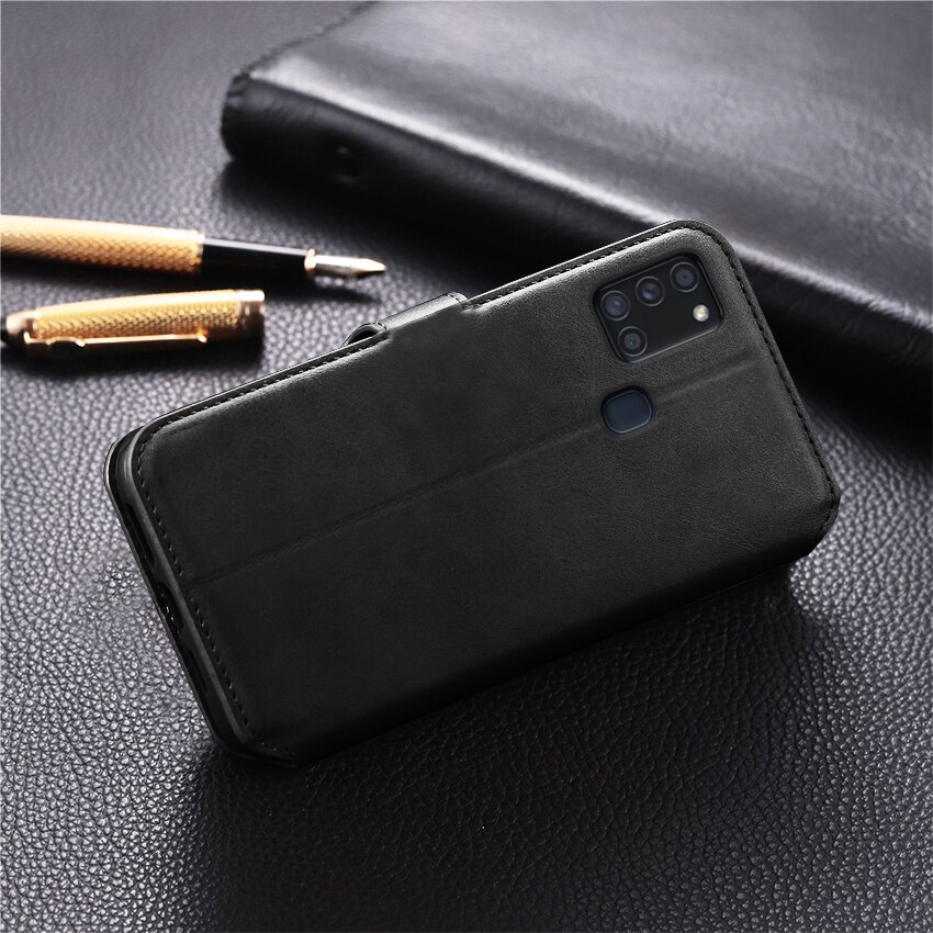 Funda de cuero con tapa para Samsung A21S, funda para Samsung Galaxy A21S, funda A 21 S A21 S, Fundas Coque con tarjetero