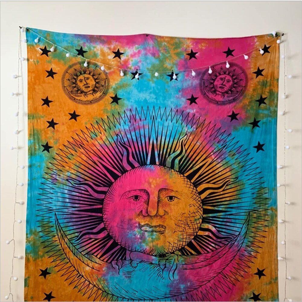 Luckyyj Tapestry Bloemen Medaillon Tapestry Geschetst Bloem Plant Tapestry Bohemian Hippie Tapestry Voor Kamer Decoratie