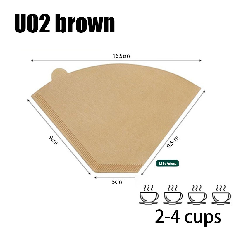 100 Stuks Wegwerp Papier Koffie Filter 1-4 Kopjes Houtpulp Drip Papier Kegel Koffie Zeef Zak Giet over Huishoudelijke Accessoires: Chocolade