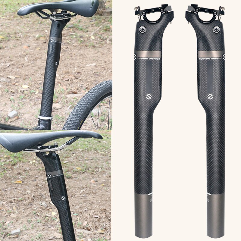 TOSEEK Bicycle Mountain Bike tige de selle Accessoires de vélo ultra-légers haute dureté tige de selle de vélo en carbone