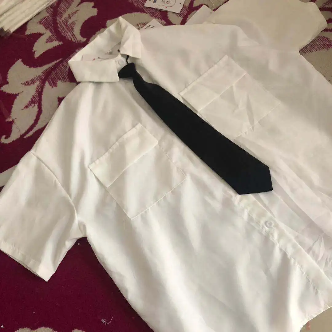 Nova moda camisa de manga curta feminina branca gola virada para baixo básico casual adolescente gril estudante camisa oversize feminina blusa solta: XL / Bege