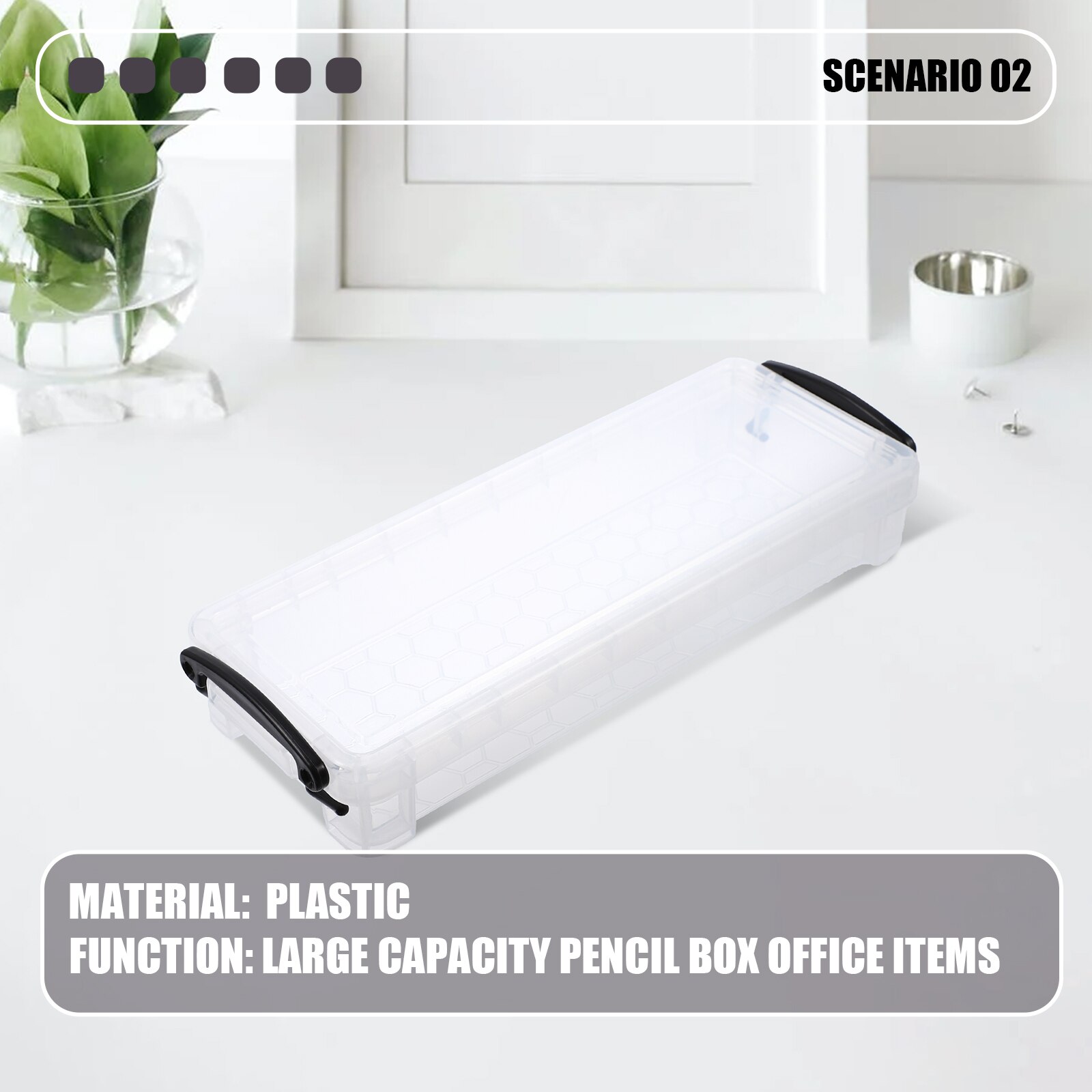 3 Sets 6Pcs Large Capacity Pen Pencil Storage Boxes Plastic Pencil Boxes (White)