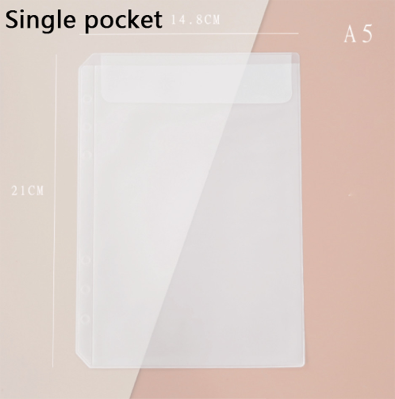 A5/A6 Transparent Storage File Holder Pouch Loose Leaf Notebook Collection Bag DIY Diary Accessory Name Card Case Storage Bag: A5-1