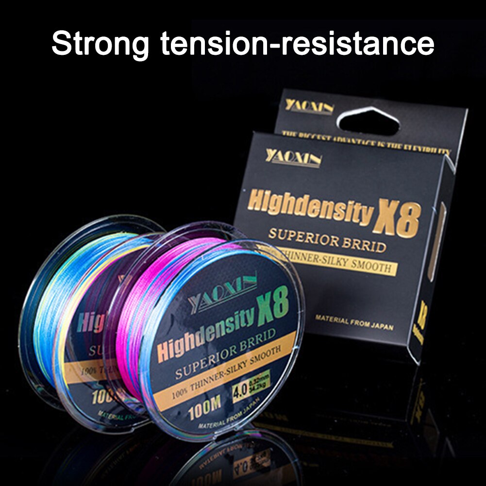 8 Strands Braided Fishing Line 100m Abrasion Resistant PE Buoyant Multifilament Floating Lines Fishing Tackle Accessories