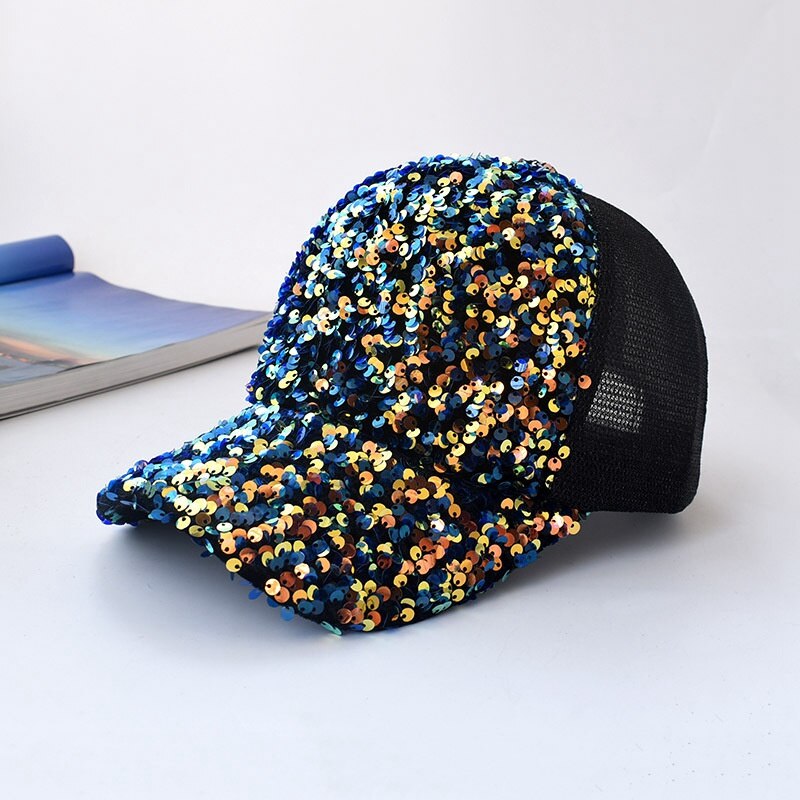 Pailletten Verstelbare Mesh Ademende Zomer Trucker Cap Mannen Zon Bescherming Vrouwen Outdoor Schaduw Baseball Cap Dad Hoed: 04