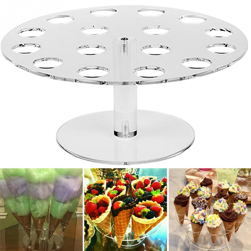 Ice Cream Stand Popcorn Home Kids Eco-friendly Birthday Transparent Acrylic 16 Hole Sushi Hand Roll Food Party Display