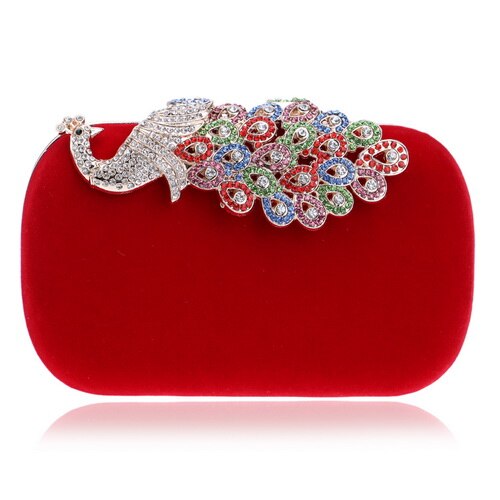 SEKUSA embrayage sacs de soirée couronne strass sacs de soirée sac à main sac à bandoulière pour mariage diamants dame sac à main Mini sacs de soirée: YM1022red