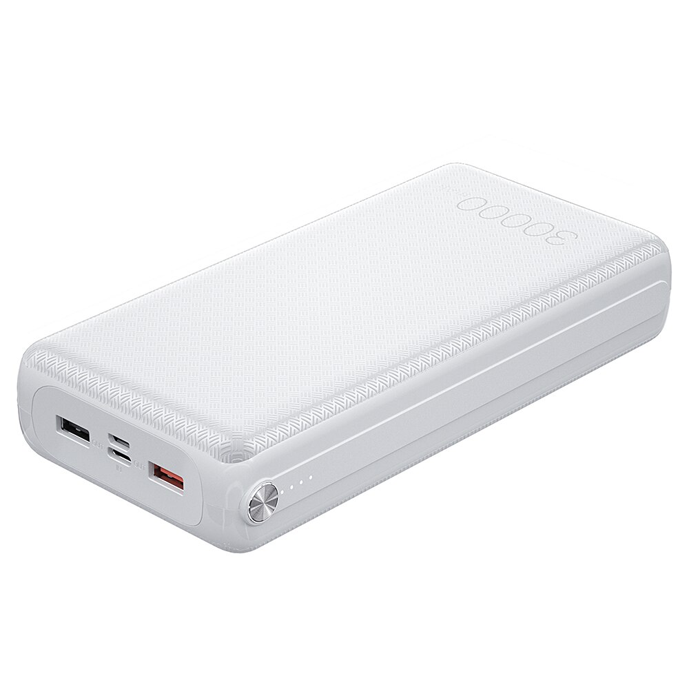 Essager 30000 mAh Energie Bank schnell aufladen 3,0 PD USBC 30000 mAh Energie Tragbare Externe Batterie Ladegerät Für iPhone Xiaomi mi: weiß