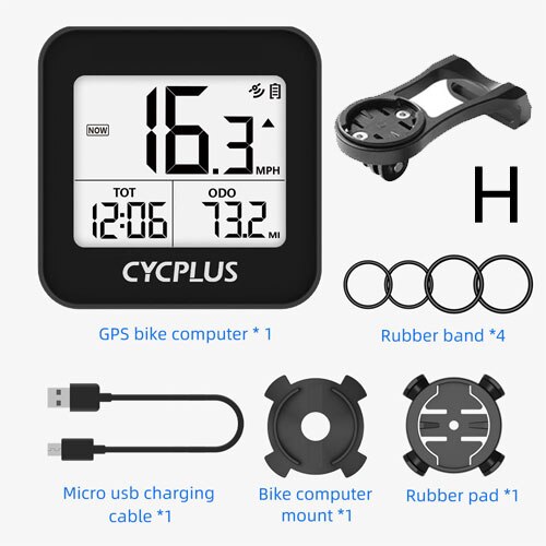 Wireless GPS Bicycle Computer CYCPLUS G1 Cycling Speedometer Odometer Stopwatch Tracker Waterproof Computer Bike Accessories: SET 02