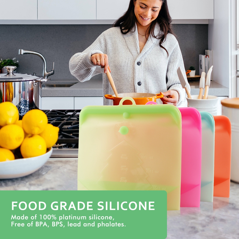 Kuchenna torba robić przechowywania żywności, pakowana próżniowo, samouszczelniająca się torba robić zupy, mrożona żywność, silikonowa torba robić przechowywania świeżości