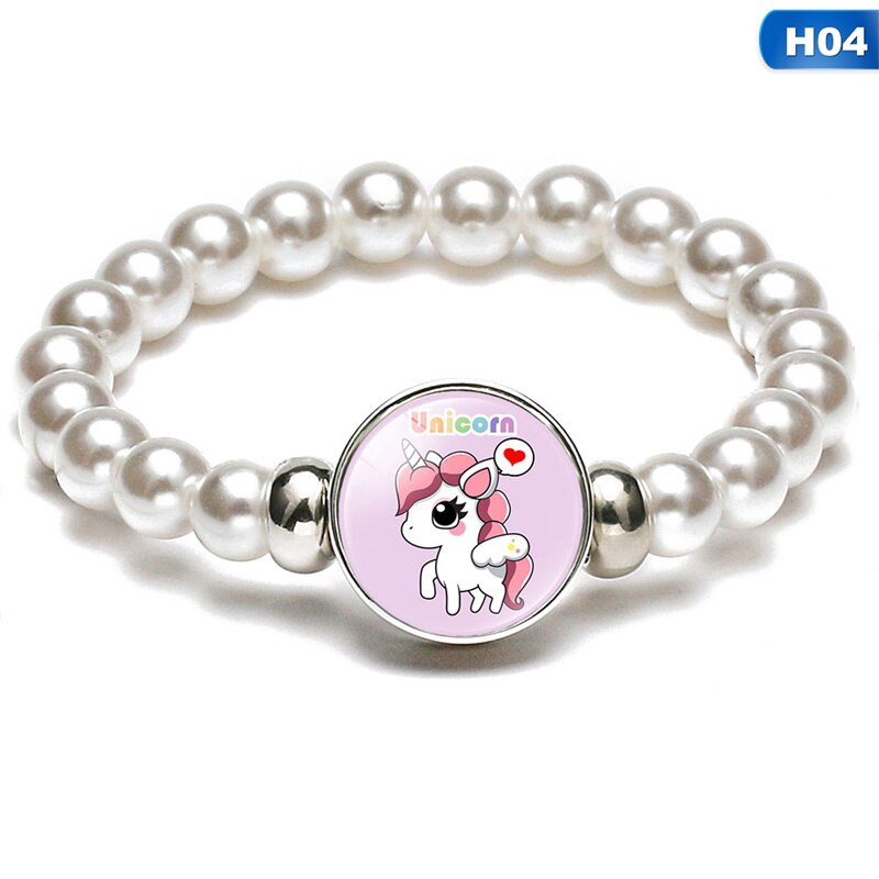 freundlicher Karikatur Einhorn Armbänder Schnur Schmuck Stein Armreif Einhorn Perlen Armbinde Geburtstag Partei freundlicher Armbinde