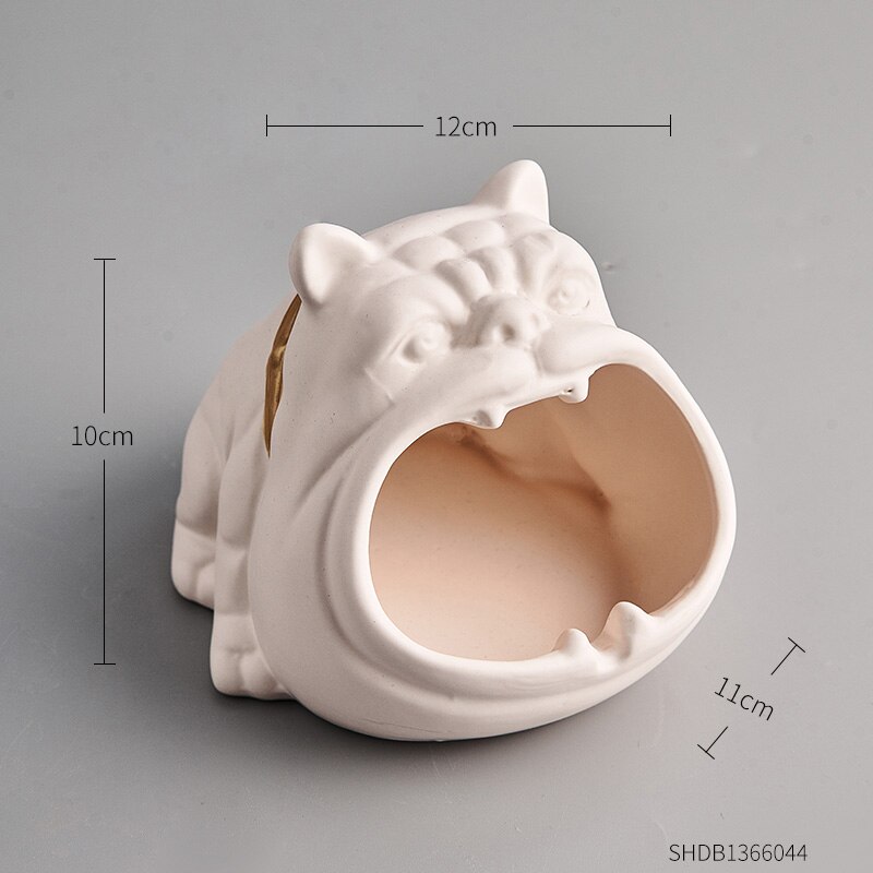 Keramische asbak diermodel knutselen moderne woonaccessoires draagbare asbak voor vriendje grappige asbak: Hond-b