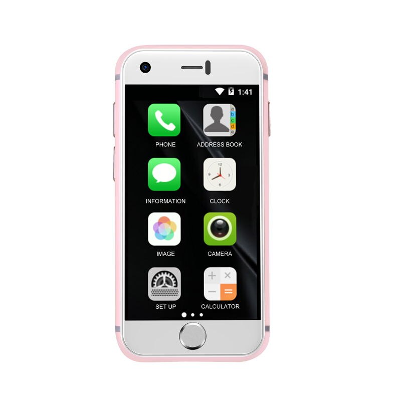 Soyes 7S Mini Android Smart Phone 2.54" High Resolution Screen 1GB RAM 8GB ROM Dual SIM Mobile Phone: Add 4GB TF Card / Pink