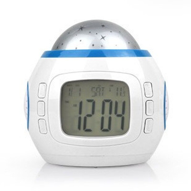 Music Star Sky Projection Clock Student Children Lazy Sleepy Music Alarm Lcd Clock Projection Alarm Clock