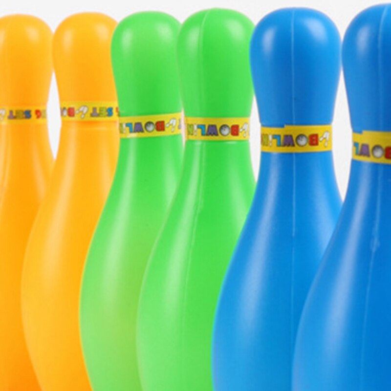 Juego de bolos de plástico para niños, juego de bolos de colores para deportes de interior