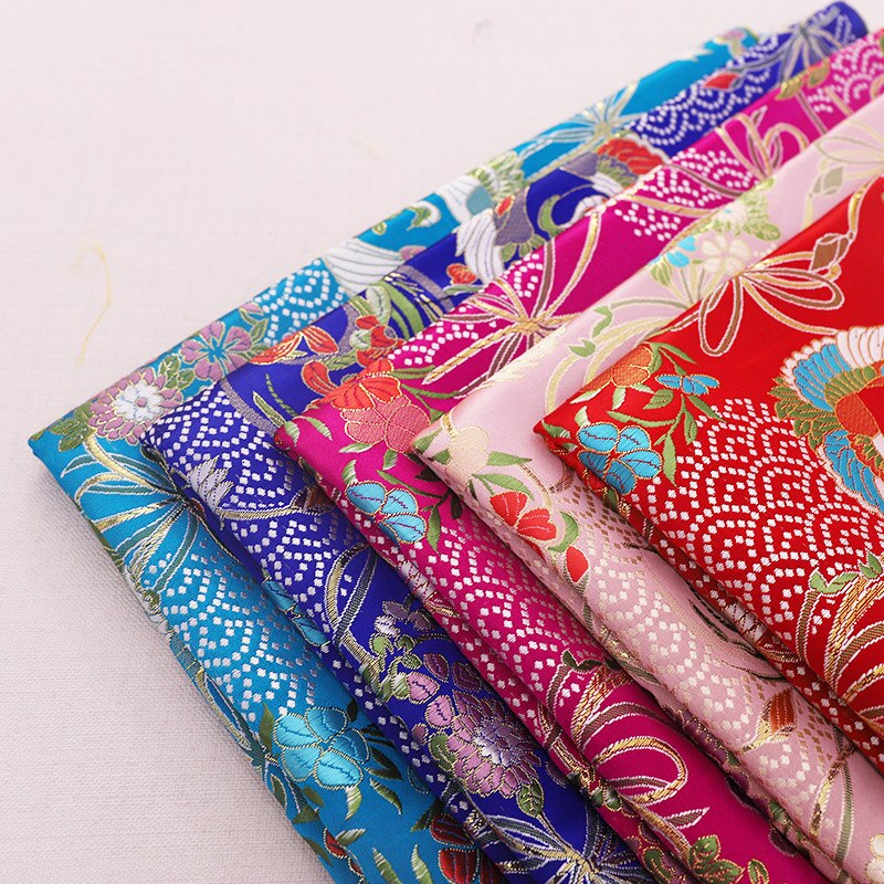Satijnen Stof Brokaat Jacquard Kleding Stoffen Naaien Cheongsam Kimono Voor Diy Patchwork Naad Kledingstuk Materiaal