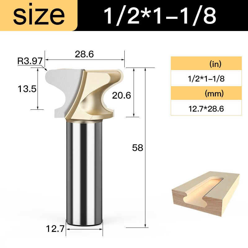 Tideway Grade Arc Nail Drawer Pull Router Bit Door Handle Slotting Milling Cutter Woodworking Grooving CNC Bits: R00405