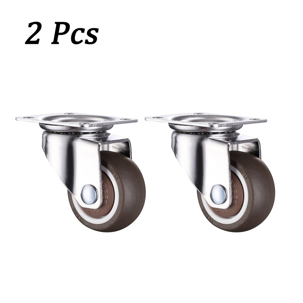 1/4 Pack 360 Degree Swivel Caster Wheels Heavy Duty Caster With Top Plate TPE Rubber Caster For Furniture Carts Warehouse Shelf: 2 Inch / 1 Pcs no brake