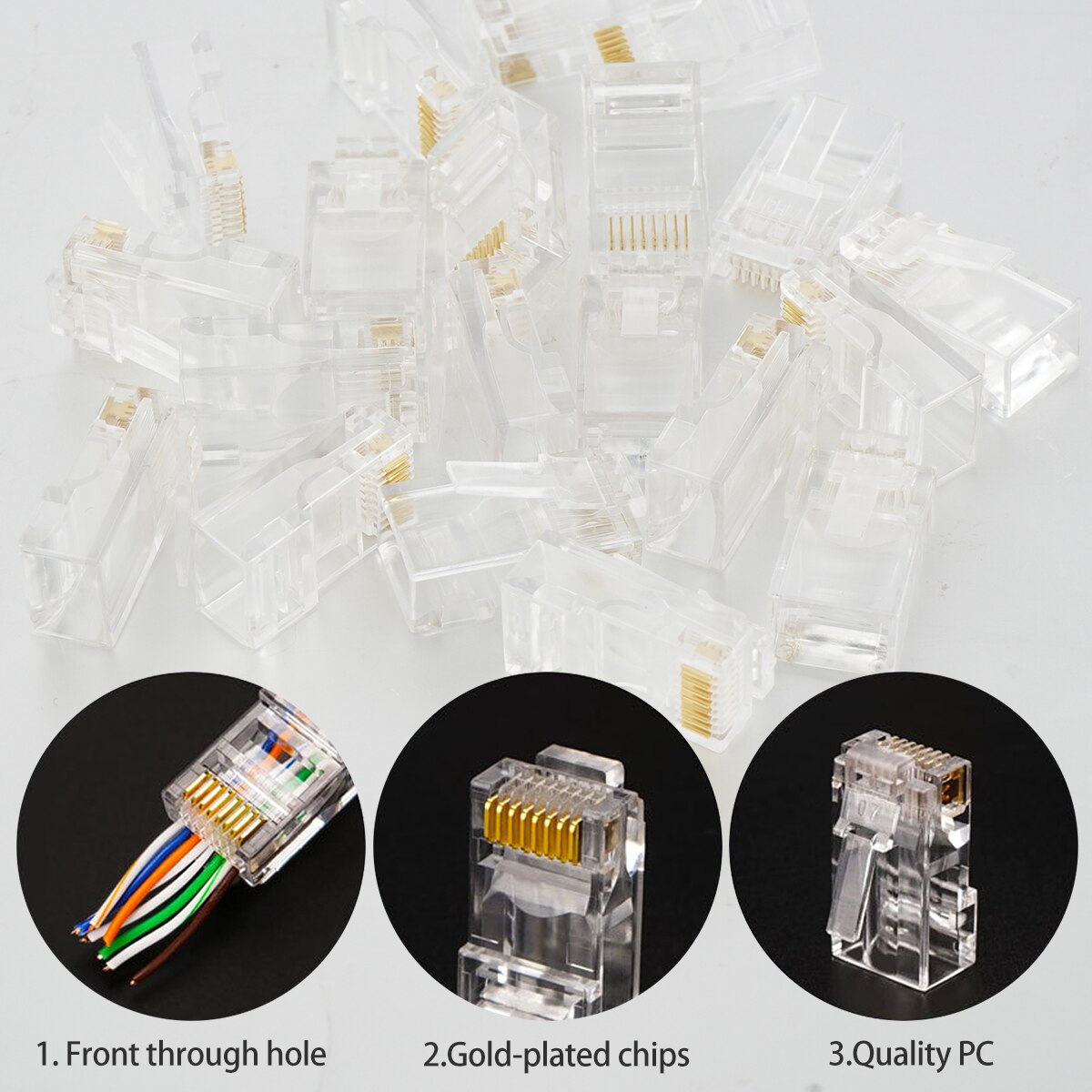 RJ45 Crimp Tool Kit Pass Through Crimping Tool Network Cable Crimper Tool Wire Cutter For RJ45 Cat5 Cat5e Cat6 Cat6a Connectors