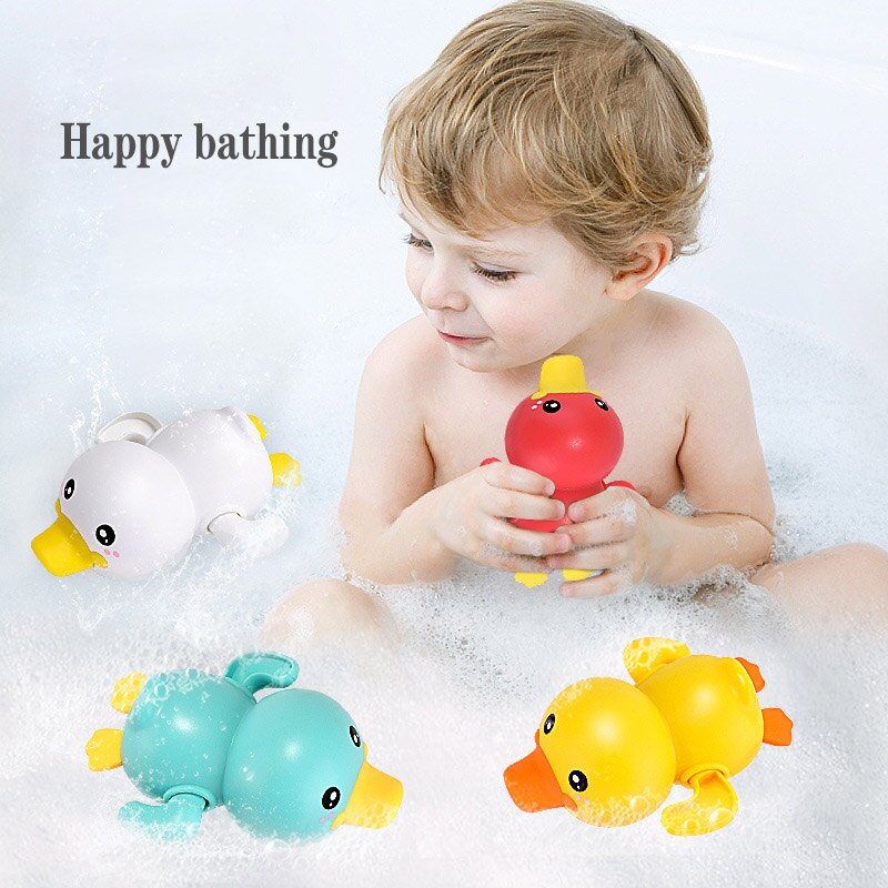 1 stücke Baden Spielzeug Baby Wasser Spielzeug Bad Enten Cartoon Tier Kette Uhrwerk Krabben Pinguin Whale Schwimmen Pool Für Kinder