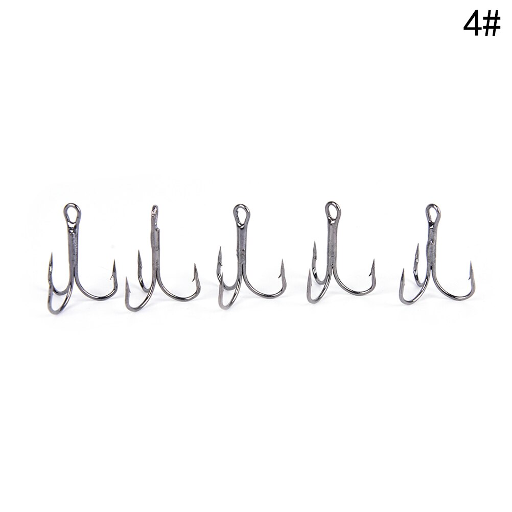 20pcs/ Set Treble Fishing Hooks Carbon Steel Barbed Fishhooks Super Sharp Triple Hooks Sea Tackle Accessories: 4