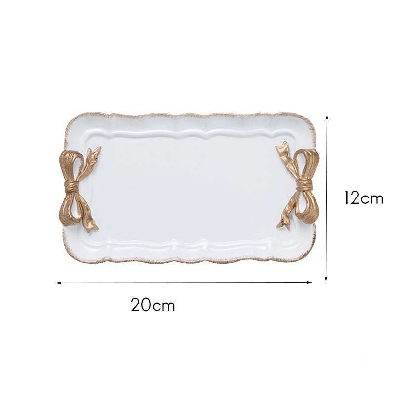 retro Stil Bowknot Harz Tablett Schmuck Tablett Schmuck Ablage Dekoration Tablett Obst Dekoration Tablett