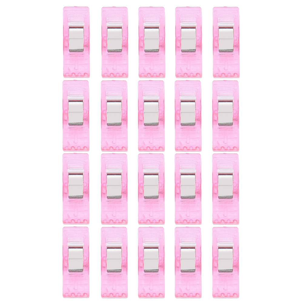 20 piezas pinzas de plástico mezcladas para DIY Patchwork acolchados artesanales de tela cosido broches de punto Home Office Supply1.149 #20: Pink 