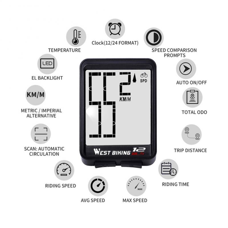 Multifunction Bike Computer Odometer Cycling Bicycle Computers Speedometer Wireless Waterproof Stopwatch Odometer Backlight GM